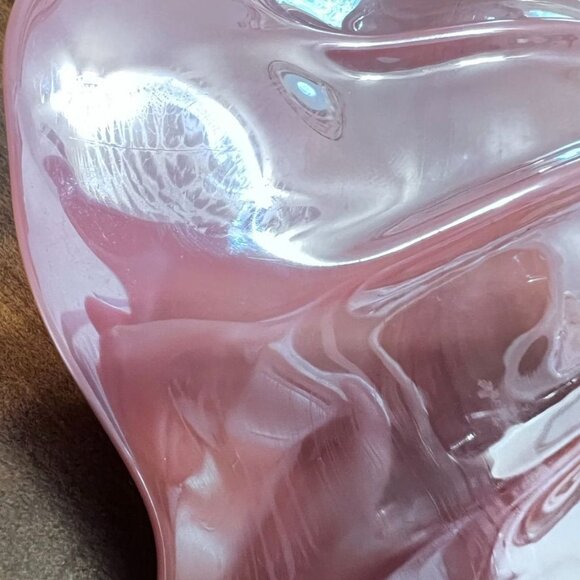 Vtg Unique art glass dish Levay Levi Hand Formed Carnival Glass Pressed Logo - Picture 4 of 8